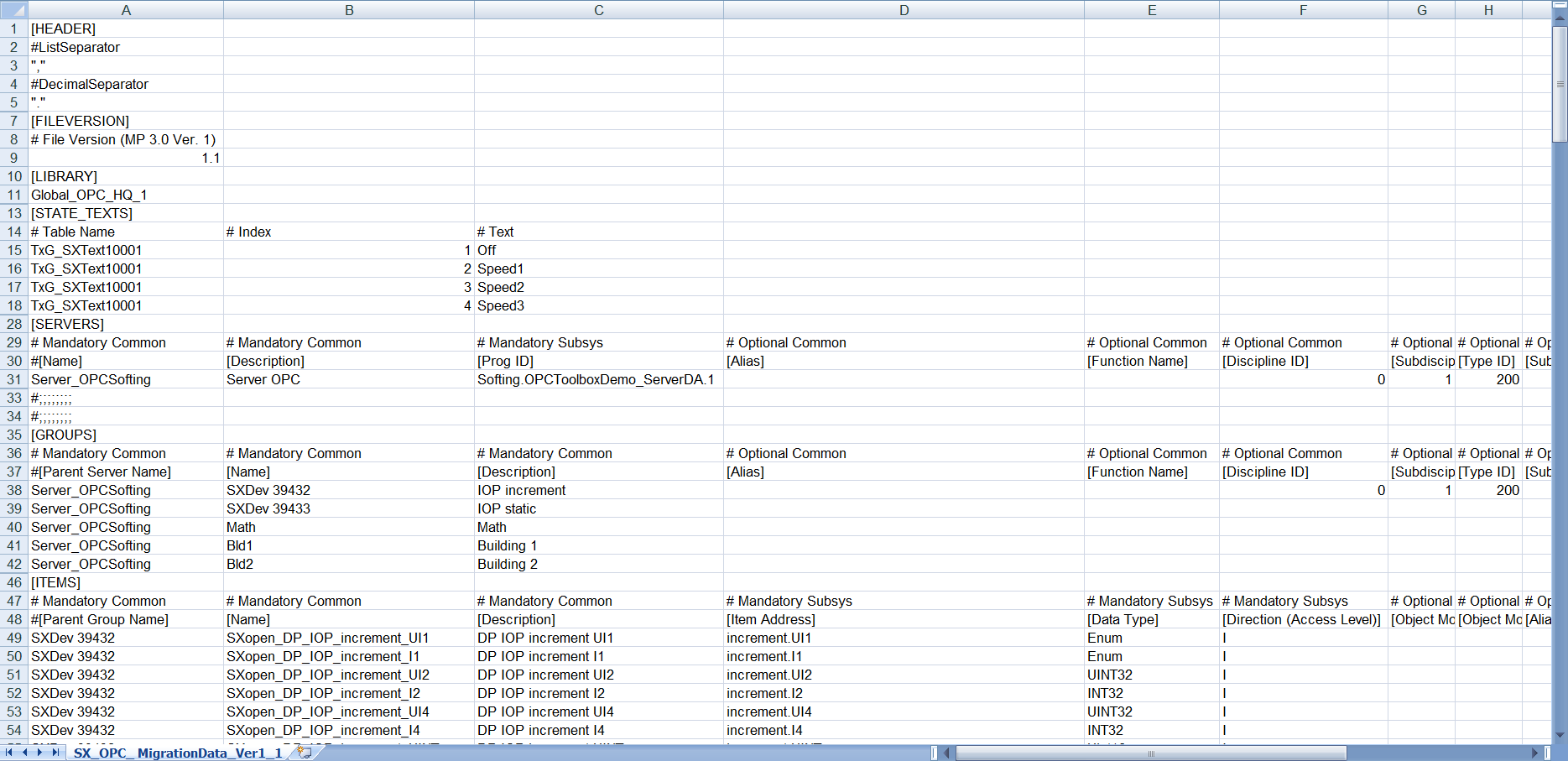 OPC Import File