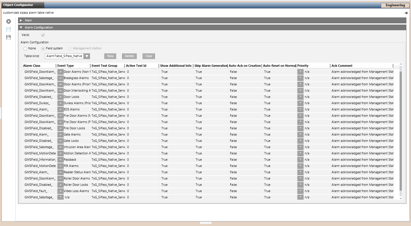 SiPass Alarm Configuration Expander