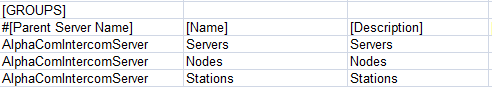 Groups Section (When Not Used Fields Are Collapsed)